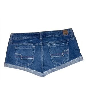Y2K American Eagle blue denim micro mini shorts